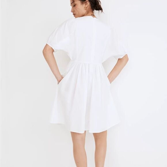 Madewell Embroidered Poplin V-Neck Mini Dress - Picture 4 of 7